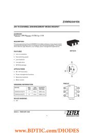 ZXMN2A01E6 20V N-CHANNEL ENHANCEMENT MODE MOSFET SUMMARY V