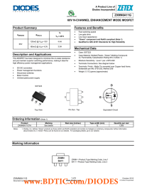 ZXMN6A11G 60V N-CHANNEL ENHANCEMENT MODE MOSFET Product Summary