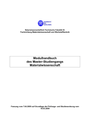 Modulhandbuch des Master-Studiengangs Materialwissenschaft