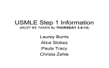 USMLE Step 1 Information Laurey Burris Alice Stokes Paula Tracy