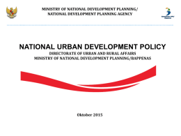 NATIONAL URBAN DEVELOPMENT POLICY