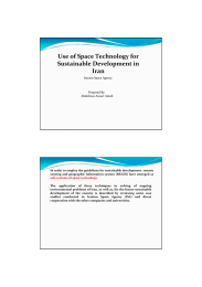 Use of Space Technology for  Sustainable Development in  Iran 