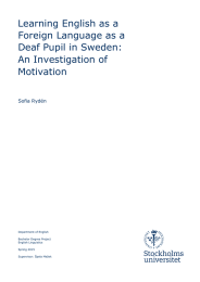 Learning English as a Foreign Language as a Deaf Pupil in Sweden: