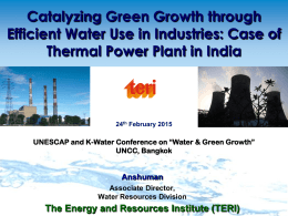 Catalyzing Green Growth through Efficient Water Use in Industries: Case of