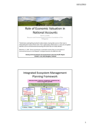 Role of Economic Valuation in  National Accounts 10/11/2013 Gem B. Castillo