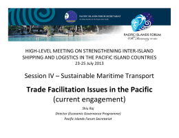 HIGH‐LEVEL MEETING ON STRENGTHENING INTER‐ISLAND  SHIPPING AND LOGISTICS IN THE PACIFIC ISLAND COUNTRIES