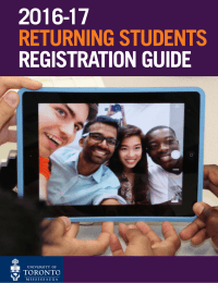 2016-17 2014 SUMMER REGISTRATION GUIDE RETURNING STUDENTS