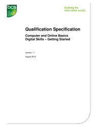 Qualification Specification Computer and Online Basics Digital Skills – Getting Started