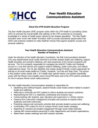 Peer Health Education Communications Assistant