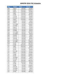 WINTER 2016 FSG Schedule Day Room Time