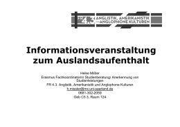 Informationsveranstaltung zum Auslandsaufenthalt