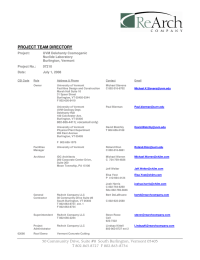 PROJECT TEAM DIRECTORY