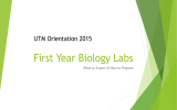 First Year Biology Labs UTM Orientation 2015