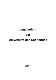 Lagebericht der Universität des Saarlandes