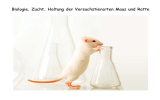 Biologie, Zucht, Haltung der Versuchstierarten Maus und Ratte