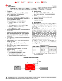 PCA9306 Dual Bidirectional I C Bus and SMBus Voltage-Level Translator 2 1 Features