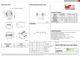 A Dimensions: [mm] B Recommended land pattern: [mm] D Electrical Properties: