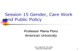 Session 15 Gender, Care Work and Public Policy Professor Maria Floro American University