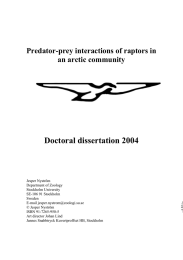 Doctoral dissertation 2004 Predator-prey interactions of raptors in an arctic community