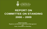 REPORT ON COMMITTEE ON STANDING – 2009 2008