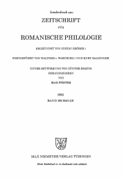 ROMANISCHE PHILOLOGIE ZEITSCHRIFT Sonderdruck aus: