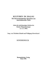 KULTUREN IM DIALOG Die iberoromanischen Sprachen aus interkultureller Sicht