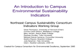 An Introduction to Campus Environmental Sustainability Indicators Northeast Campus Sustainability Consortium