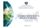 ENERGY EFFICIENCY POLICY IN RUSSIA RUSSIAN ENERGY AGENCY December 2013