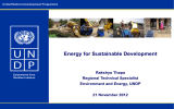 Energy for Sustainable Development Rakshya Thapa Regional Technical Specialist Environment and Energy, UNDP