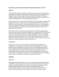 Ecological Assessment of Backcountry Skiing: Bolton Valley, Vermont  Abstract