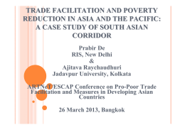 TRADE FACILITATION AND POVERTY REDUCTION IN ASIA AND THE PACIFIC: CORRIDOR