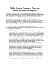 Public Domain Computer Programs for the Aeronautical Engineer