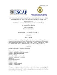 8 December 2010  Royal Government of Cambodia National Committee for ESCAP