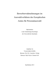 Bewerberwahrnehmungen im Auswahlverfahren des Europäischen Amtes für Personalauswahl