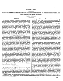 REPORT1252 THEORYOF WING-BODYINTEWERENCE AT SUPERSONIC QUASI-CYLINDRICAL