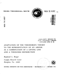 ADAPTATION OF  THE  THEODORSEN  THEORY AS  A