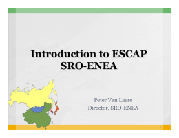 Introduction to ESCAP SRO - ENEA