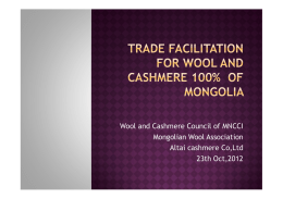 Wool and Cashmere Council of MNCCI Mongolian Wool Association Altai cashmere Co,Ltd