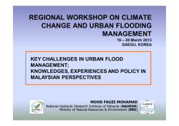 REGIONAL WORKSHOP ON CLIMATE  CHANGE AND URBAN FLOODING MANAGEMENT