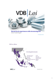 Recent local experiences with structuring PPP VDB Loi offices 1 Edwin Vanderbruggen