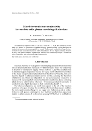 Mixed electronic-ionic conductivity in vanadate oxide glasses containing alkaline ions R.J. B