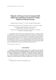 Magnetic ordering processes in manganese(II) di(hydrogen malonate) monohydrate complex