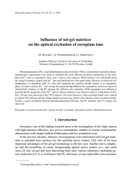 Influence of sol-gel matrices on the optical excitation of europium ions M. B