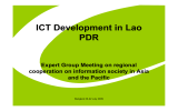 ICT Development in Lao PDR Expert Group Meeting on regional