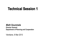 Math Sounmala Vientiane, 6 Mar 2013 Director General Department of Planning and Cooperation