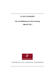 CLAES SANDGREN Om teoribildning och rättsvetenskap 2004-05 NR 2