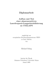 Diplomarbeit Aufbau und Test einer phasensensitiven Laserfrequenz-Langzeitstabilisierung