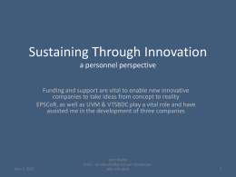 Sustaining Through Innovation a personnel perspective