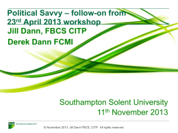 – follow-on from Political Savvy 23 April 2013 workshop