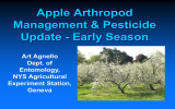 Apple Arthropod Management &amp; Pesticide Update - Early Season Art Agnello